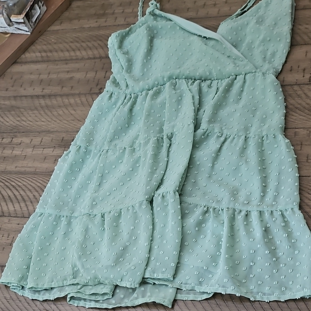 Altar'd State Light Green Textured Dress